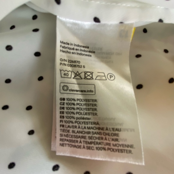 H&M Polka Dot Top/Blouse, White and Black, Long Sleeve - Picture 6 of 10